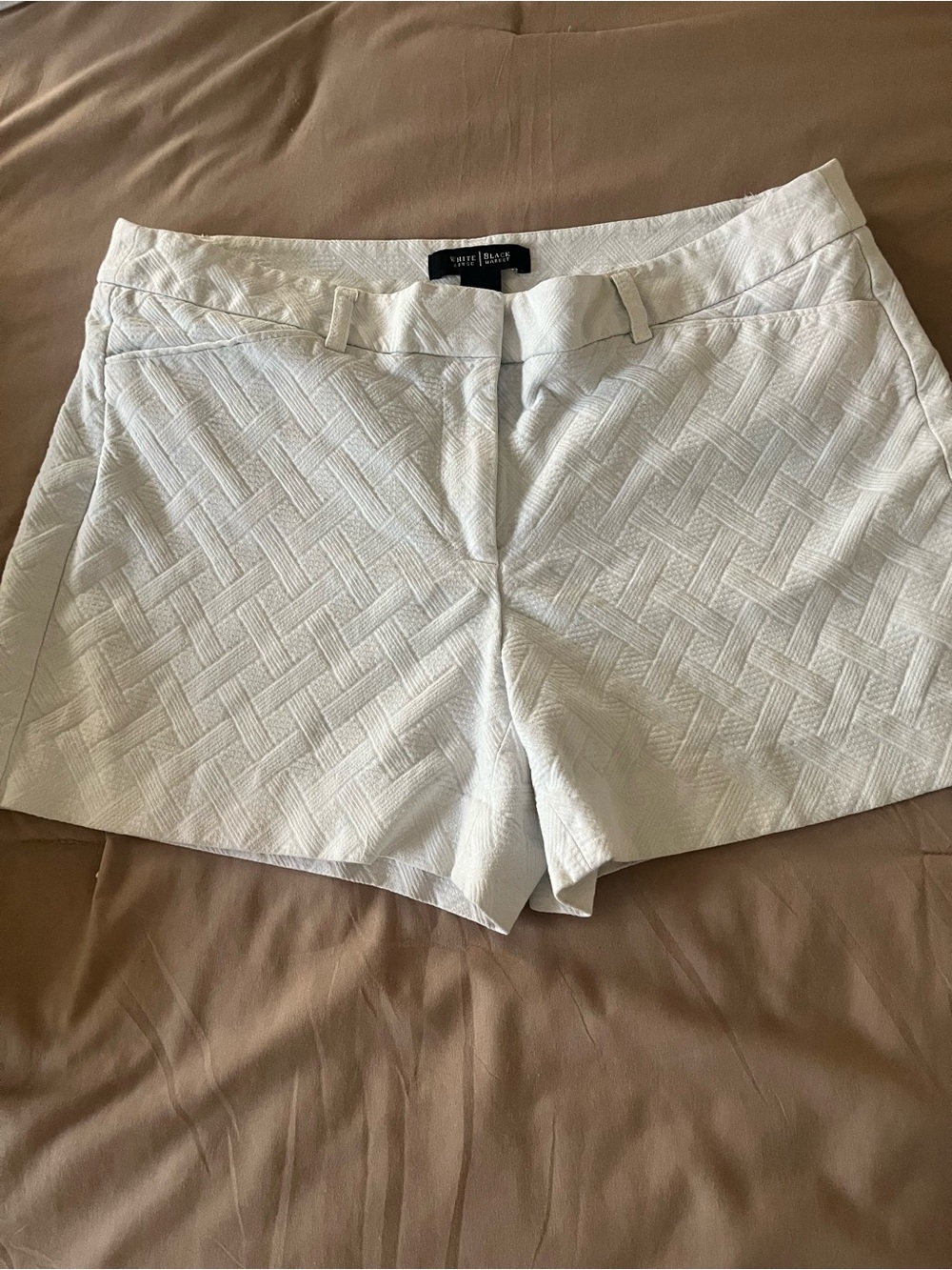 White House Black Market White Textured Short Bermudas